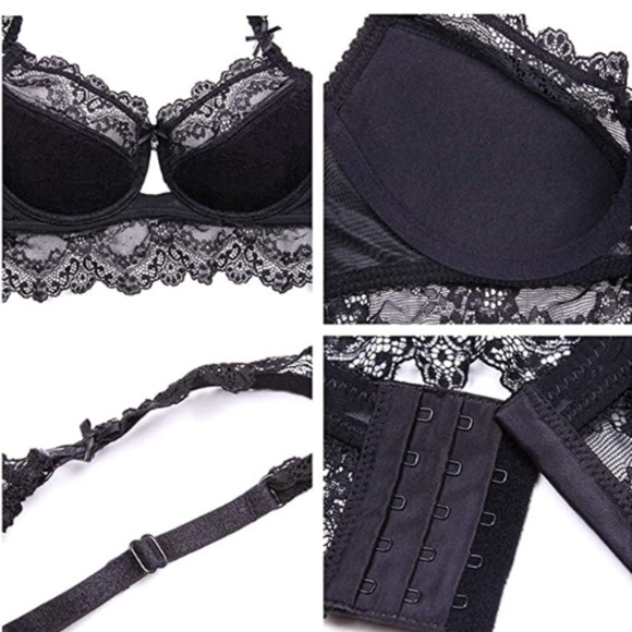 Women Push Up Embroidery Bras Set Lace Lingerie Br - Picture 4 of 4